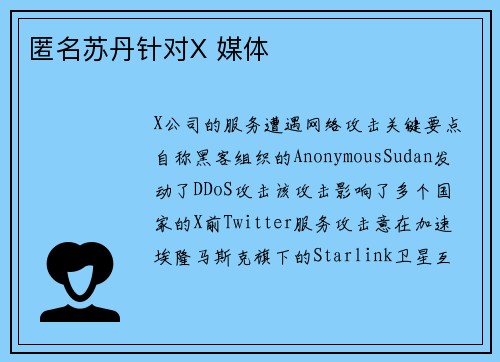 匿名苏丹针对X 媒体